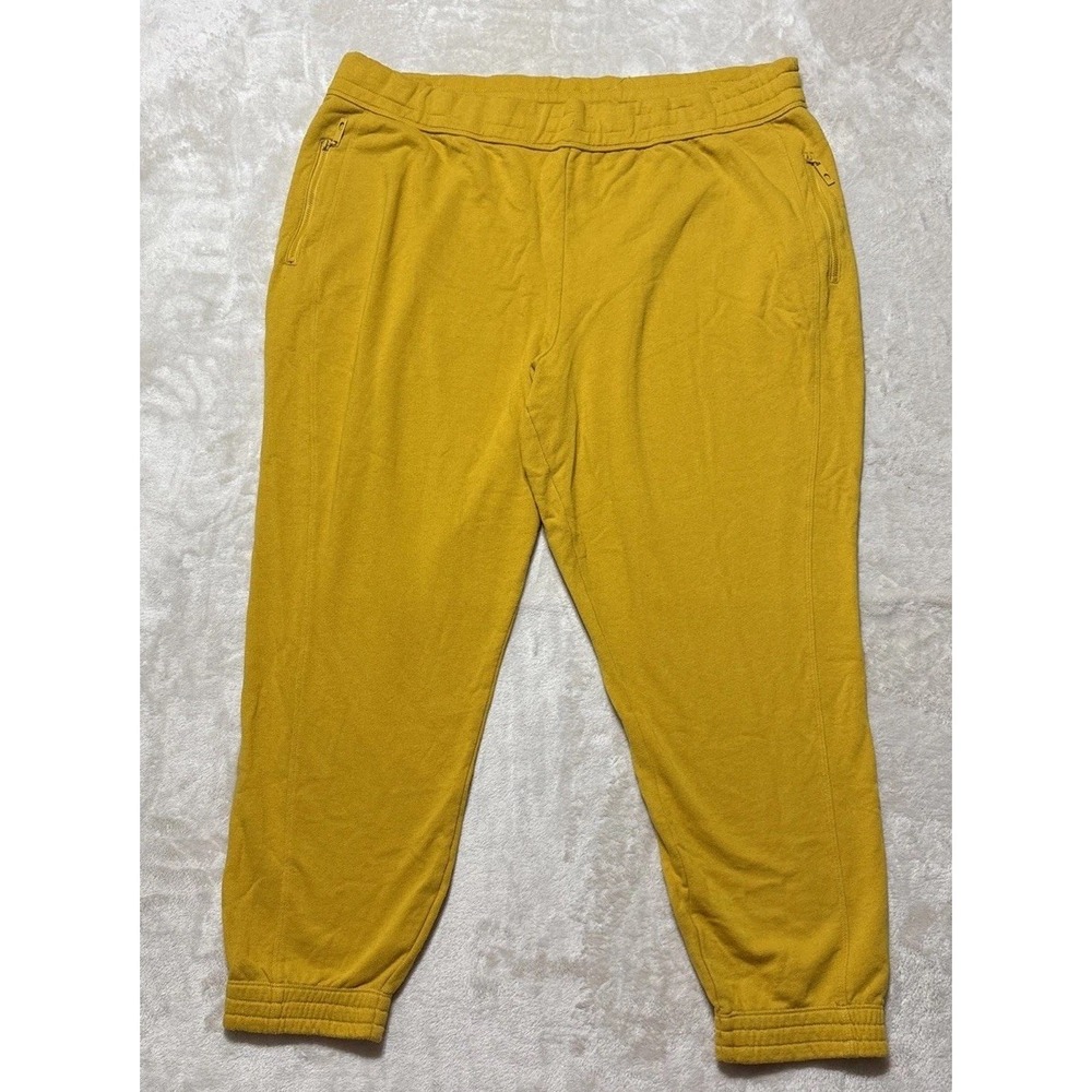 Fabletics Jogger Women's Size 3X Yellow Sweatpants Zip Pockets Crop Sweatpants